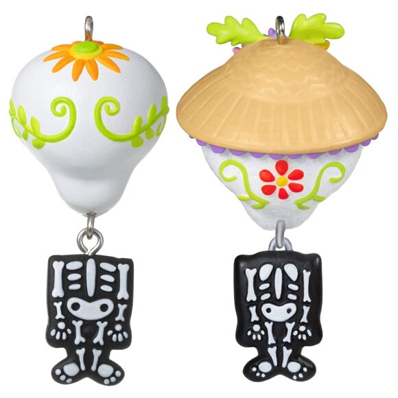 New! 2 Sugar Skull Hallmark Keepsake Ornament Set Dia de los Muertos 2021 & 2022 - Picture 4 of 5